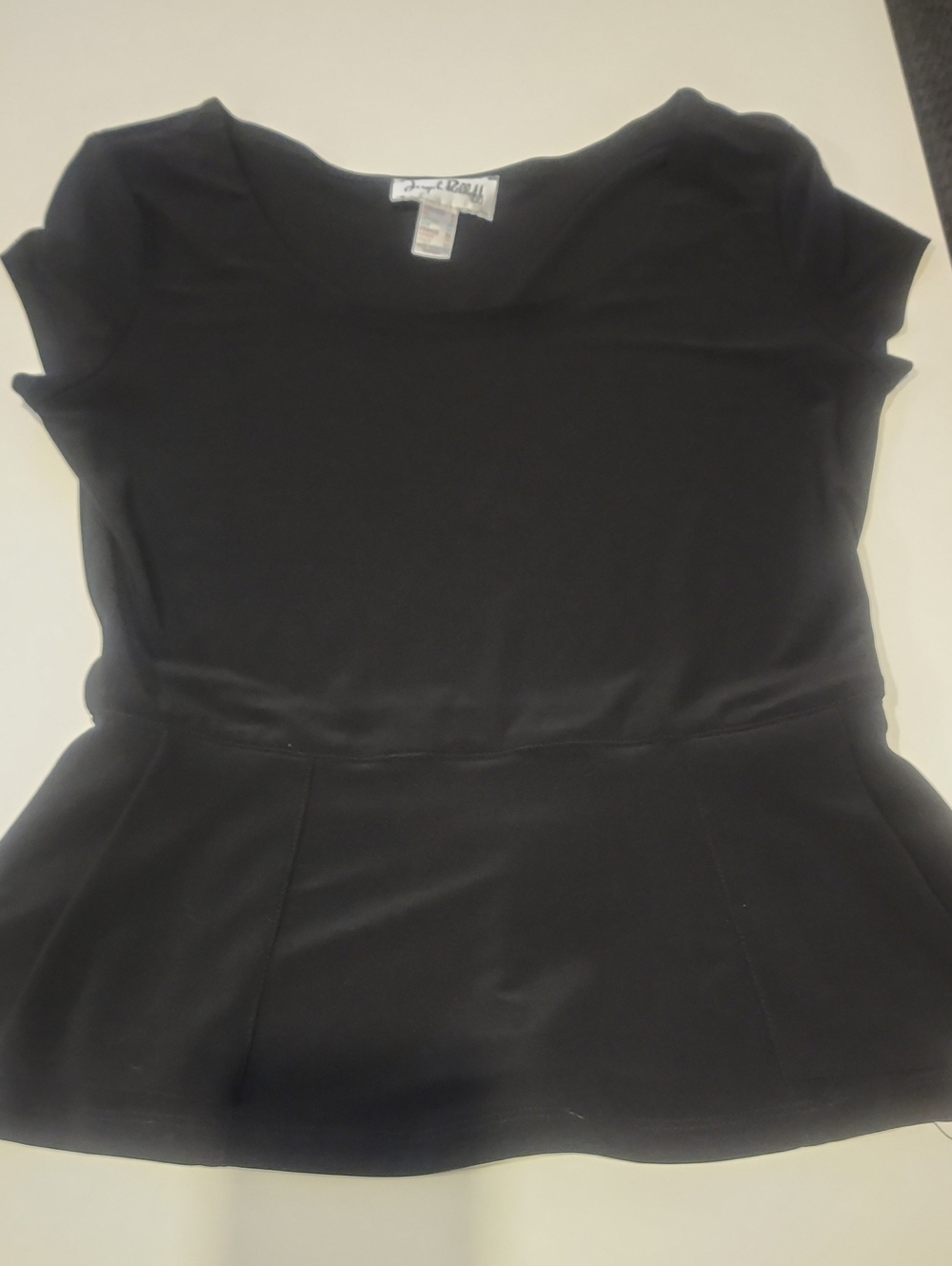 Joseph Ribkoff Black Short-Sleeve Peplum Top